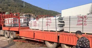 沈阳 芝麻灰花岗岩光面毛板出货日常