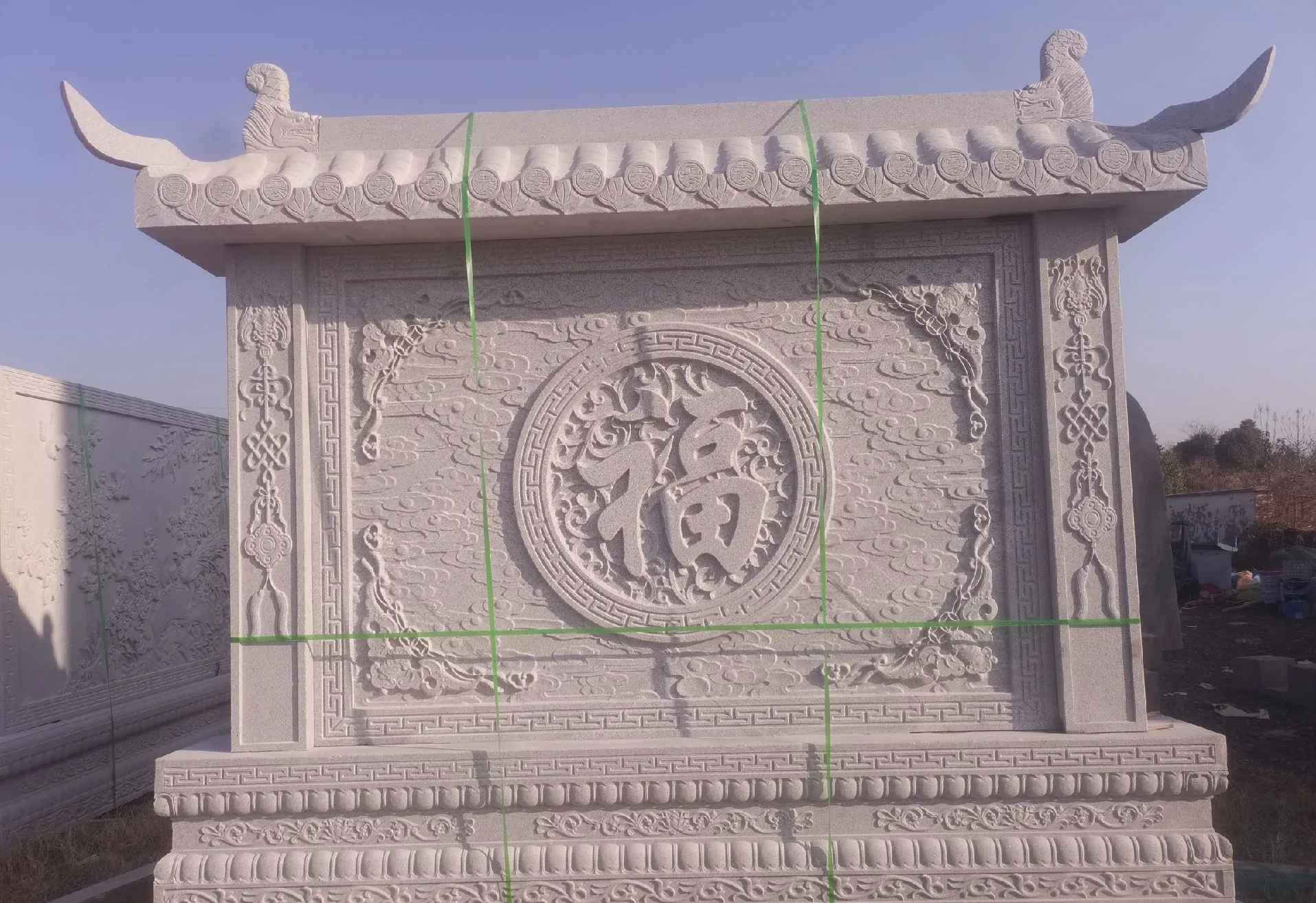 沈阳 芝麻白花岗岩屏风，照壁，影壁